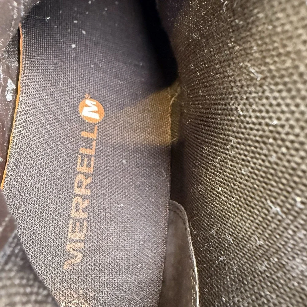 Merrell Waterproof Black Brown Leather Tall Zip Boots Women's Size 6 Pics!